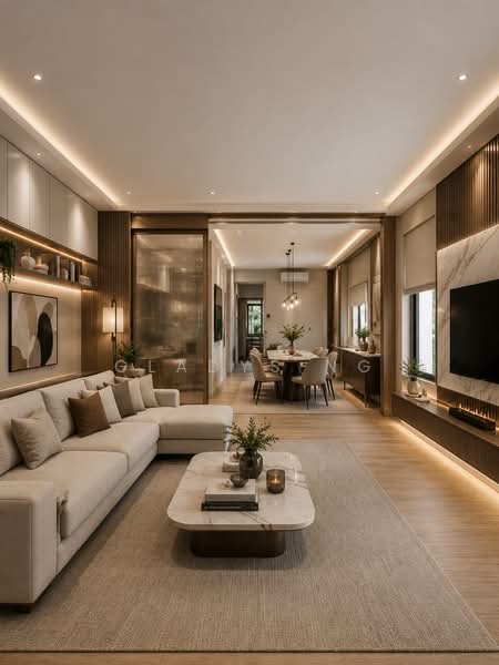 Kembangan Villas, Lengkong Tiga, 6 Bedrooms, 4,500 sqft, Semi-Detached House For Sale, by Gladys Ng, 500172453 - Living Room - PropertyGuru.com.sg