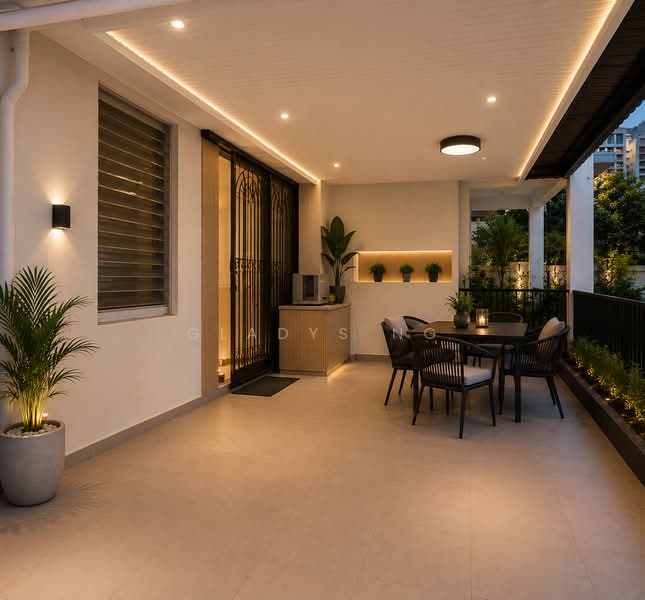 Kembangan Villas, Lengkong Tiga, 6 Bedrooms, 4,500 sqft, Semi-Detached House For Sale, by Gladys Ng, 500172453 - Backyard - PropertyGuru.com.sg