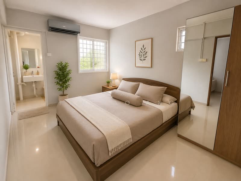 606 Bedok Reservoir Road, 606 Bedok Reservoir Road, 3 Bedrooms, 990 sqft, HDB Flat For Sale, by Fan Hao Ang, 500172603 - AI Rendering Bedroom - PropertyGuru.com.sg