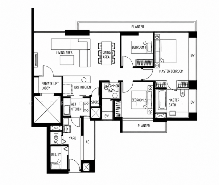 The Suites @ Central, 57-57A Devonshire Road, 3 Bedrooms, 1,367 sqft, Condominium For Rent, by Cedric Lim (林育民), 500173070 - PropertyGuru.com.sg