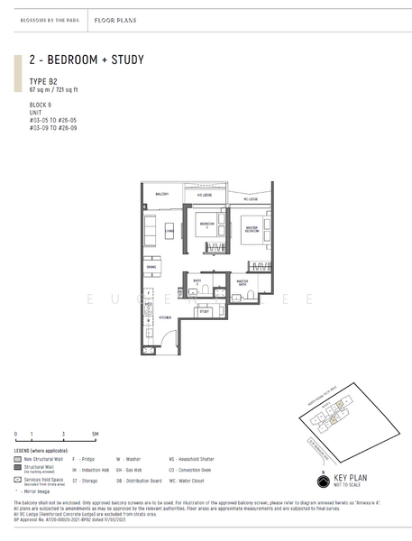 Blossoms By The Park, 9 Slim Barracks Rise, 2 Bedrooms, 721 sqft, Condominium For Sale, by Eugene Lee, 500173143 - PropertyGuru.com.sg