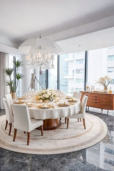 Breathtaking panoramic views /Freehold/ 4-Bed Condo, , 4 Bedrooms, 4,478 sqft, Condominium For Sale, by Homer Lau, 500173526 - Dining Room - PropertyGuru.com.sg
