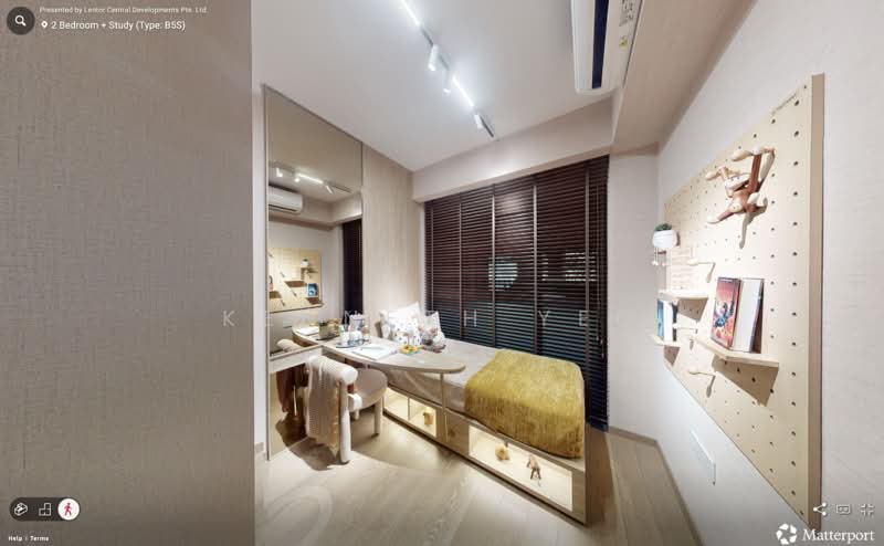 Hillock Green, 22-28 Lentor Central, 2 Bedrooms, 624 sqft, Condominium For Sale, by Kenneth Yeo, 500173576 - photo: showflat matterport screenshot - PropertyGuru.com.sg