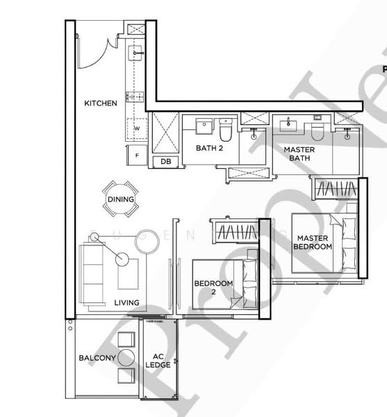 Gem Residences, , 2 Bedrooms, 678 sqft, Condominium For Sale, by Eugene Ng, 500173682 - PropertyGuru.com.sg