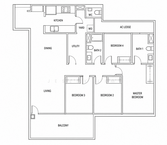 Treasure at Tampines, 1 Tampines Lane, 4 Bedrooms, 1,367 sqft, Condominium For Rent, by Jesley Lim, 500173744 - PropertyGuru.com.sg