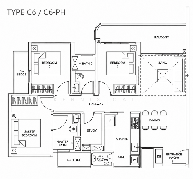 Hundred Palms Residences, 276 Yio Chu Kang Road, 3 Bedrooms, 1,012 sqft, Executive Condominium For Rent, by Kennis Cai, 500173953 - PropertyGuru.com.sg