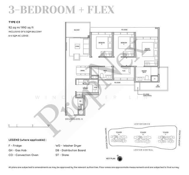 Lentor Modern, Lentor Central, 3 Bedrooms, 990 sqft, Condominium For Sale, by Winchester Lin, 500174059 - PropertyGuru.com.sg