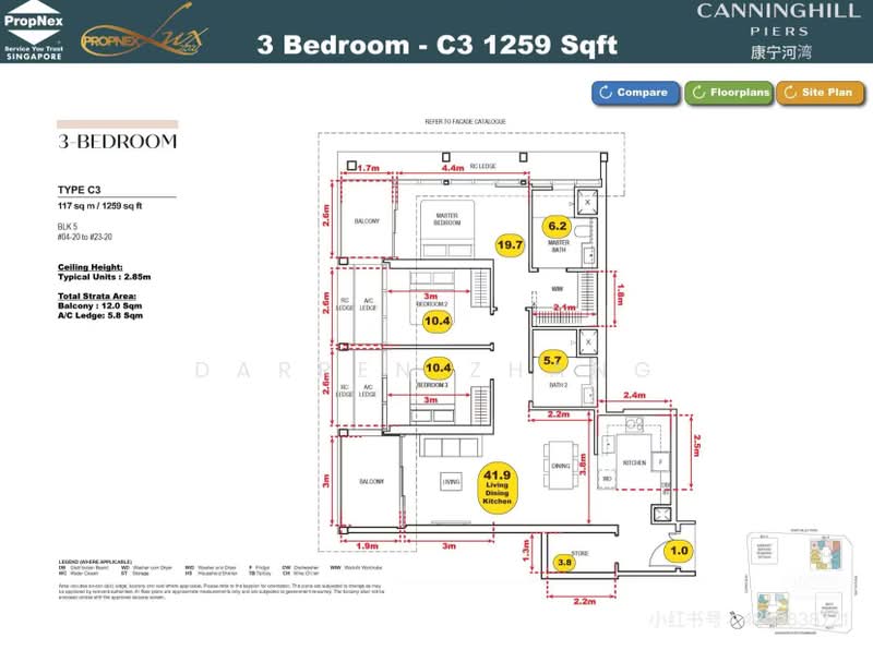 CanningHill Piers, 5 Clarke Quay, 3 Bedrooms, 1,259 sqft, Condominium For Sale, by Darren Zhang, 500174292 - PropertyGuru.com.sg
