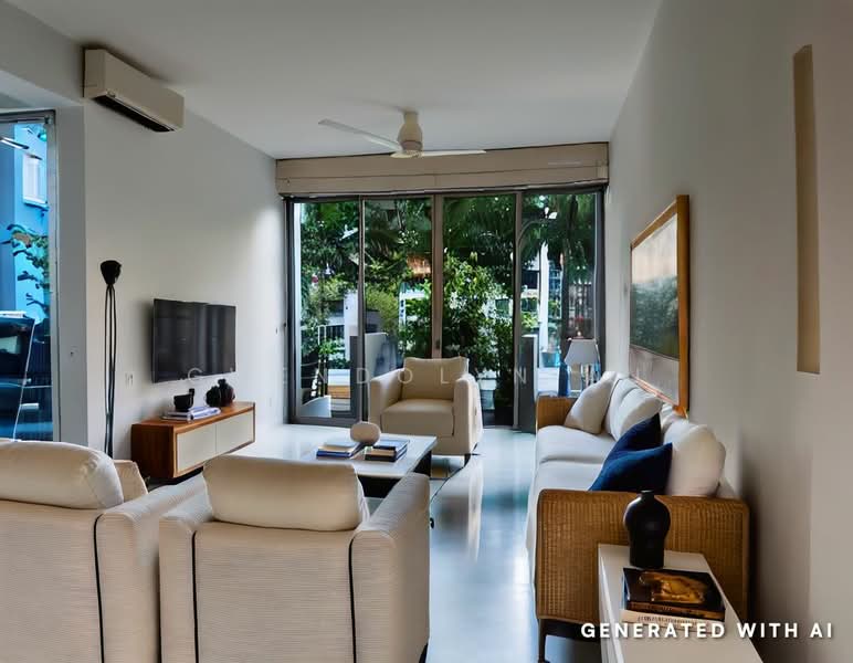 Grandeur 8, 2 Ang Mo Kio Central 3, 2 Bedrooms, 1,217 sqft, Condominium For Rent, by Gwendolyn Au, 500174439 - AI staged Living Room - PropertyGuru.com.sg