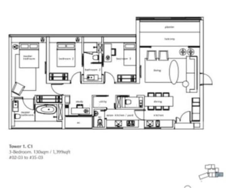OUE Twin Peaks, 33 Leonie Hill Road, 3 Bedrooms, 1,399 sqft, Condominium For Rent, by Liz Qiu, 500175060 - PropertyGuru.com.sg