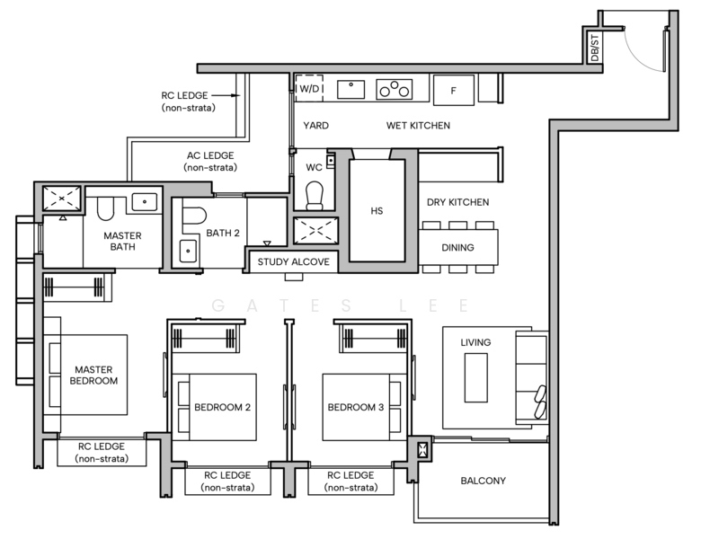 Hudson Place Residences, , 3 Bedrooms, 1,023 sqft, Condominium For Sale, by Gates Lee, 500175357 - PropertyGuru.com.sg