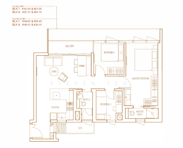 Echelon, 9 Alexandra View, 3 Bedrooms, 861 sqft, Condominium For Sale, by Steven Teo, 500175560 - PropertyGuru.com.sg