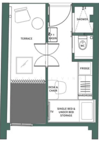 Weave Suites – Midtown, , Studio, 120 sqft, Apartment For Rent, by Weave Living, 500176009 - PropertyGuru.com.sg