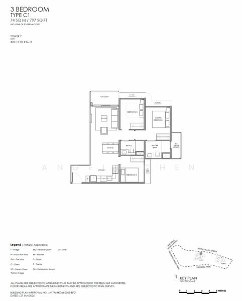 River Modern, River Galley Green, 3 Bedrooms, 797 sqft, Condominium For Sale, by Angela Chen, 500176086 - PropertyGuru.com.sg