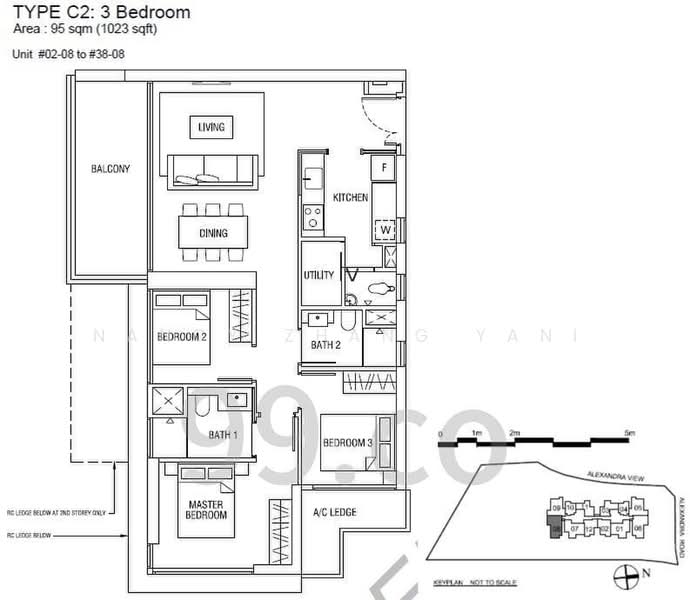 Alex Residences, 28 Alexandra View, 3 Bedrooms, 1,022 sqft, Apartment For Rent, by Nancy Zhang Yani, 500176798 - PropertyGuru.com.sg