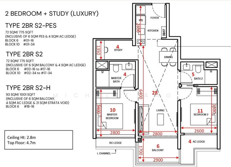 Grand Dunman, 10 Dunman Road, 2 Bedrooms, 775 sqft, Condominium For Sale, by Michelle Ang, 500177270 - The longest living & Dining room in the 2 plus study configuration - PropertyGuru.com.sg