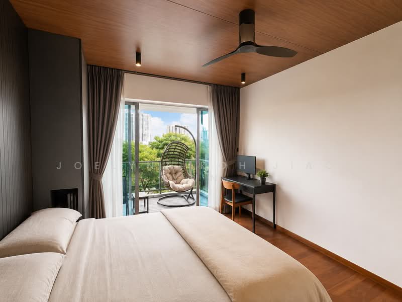 Mera Springs, 81 Carlisle Road, 3 Bedrooms, 1,292 sqft, Condominium For Rent, by Joelynn Koh Jiac Yun, 500177824 - Master Bedroom with balcony - PropertyGuru.com.sg