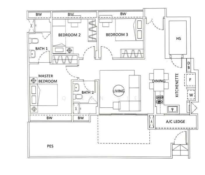 Rosewood Suites, 67 Rosewood Drive, 3 Bedrooms, 1,206 sqft, Condominium For Sale, by Queen Sie, 500177838 - PropertyGuru.com.sg