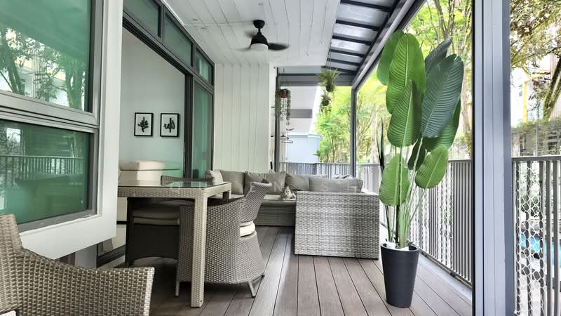 Rosewood Suites, 67 Rosewood Drive, 3 Bedrooms, 1,206 sqft, Condominium For Sale, by Queen Sie, 500177838 - Patio - PropertyGuru.com.sg