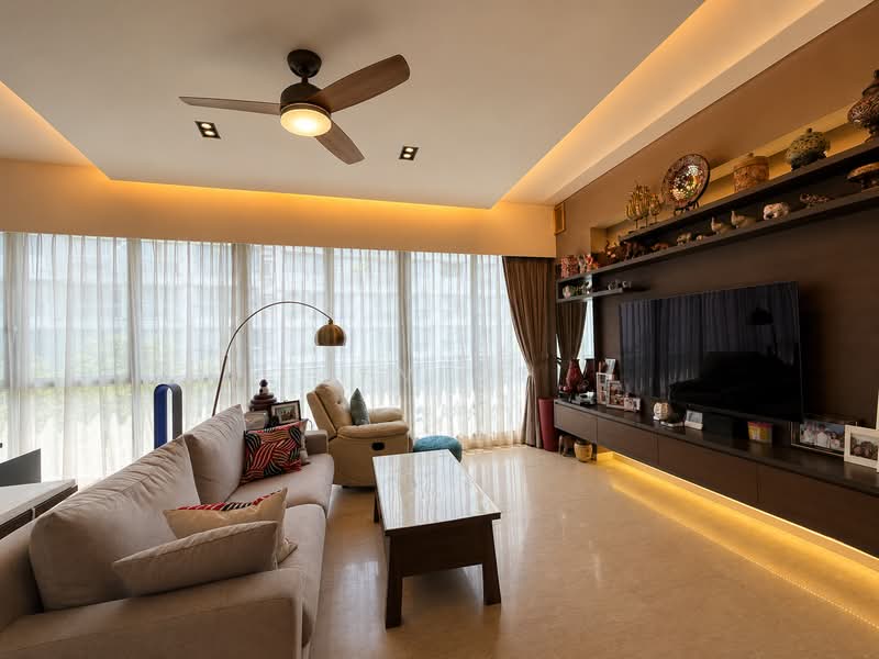 Freesia Woods, 63 Sunset Way, 3 Bedrooms, 1,421 sqft, Condominium For Rent, by Kym Oh, 500178302 - Living Room - PropertyGuru.com.sg