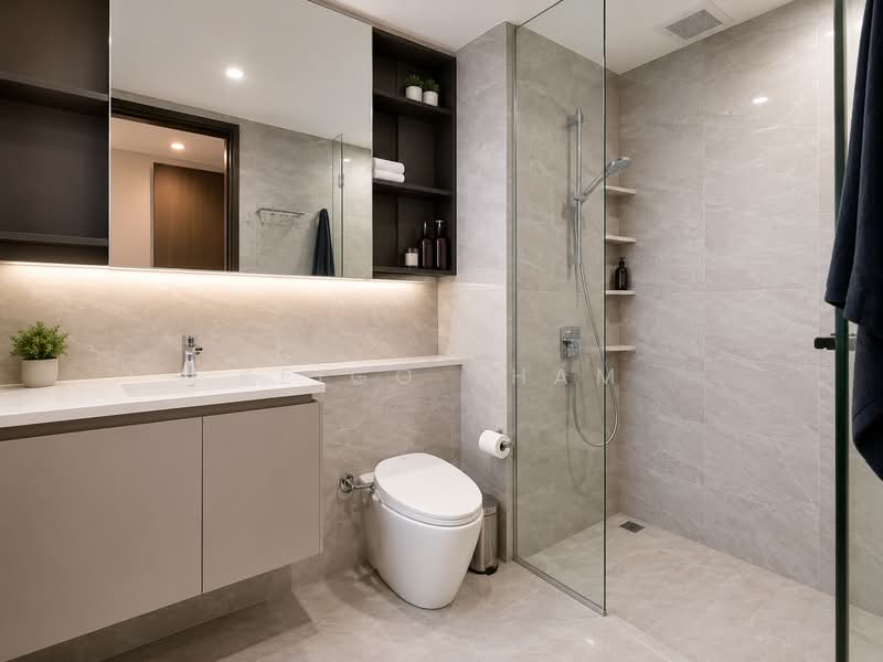 Lake Grande, 6 Jurong Lake Link, 3 Bedrooms, 904 sqft, Condominium For Rent, by Keigo Tham, 500178441 - Master Bathroom - PropertyGuru.com.sg