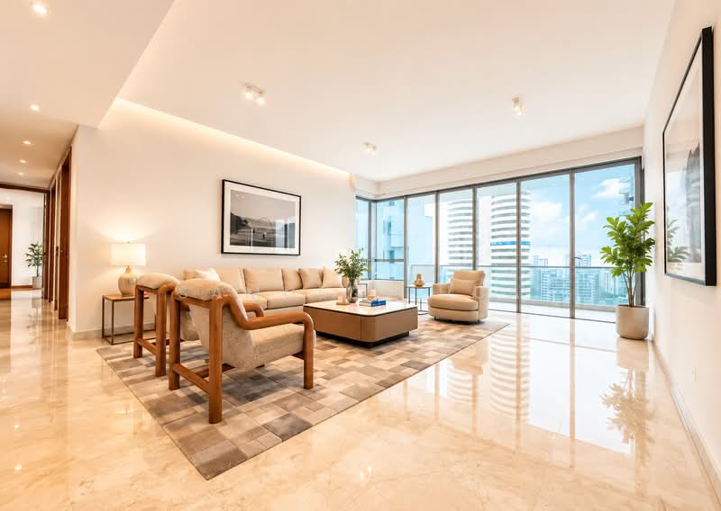 Draycott Eight, 4 Draycott Park, 4 Bedrooms, 2,896 sqft, Condominium For Sale, by Samuel Phua, 500178465 - Living Room - PropertyGuru.com.sg