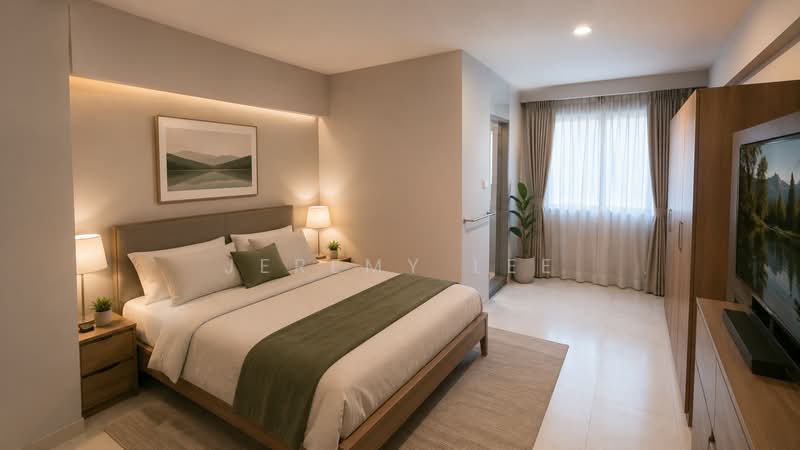 432 Bukit Panjang Ring Road, 432 Bukit Panjang Ring Road, 3 Bedrooms, 1,313 sqft, HDB Flat For Sale, by Jeremy Lee, 500178628 - Master Bedroom - AI Image - PropertyGuru.com.sg