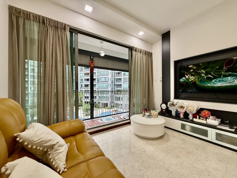The Quintet, 44 Choa Chu Kang Street 64, 3 Bedrooms, 1,302 sqft, Condominium For Sale, by Ricky Teo, 500178687 - Living Room Pool Facing View - PropertyGuru.com.sg