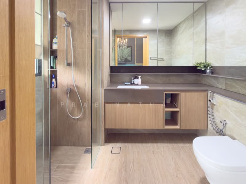 The Jovell, 13 Flora Drive, 3 Bedrooms, 1,033 sqft, Condominium For Sale, by Prab Nathan, 500178828 - Master Bathroom - PropertyGuru.com.sg