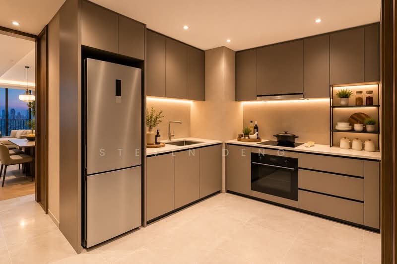 THE FIRST-MOVER CROWN JEWEL OF THE NEW BEACH ROAD TRANSFORMATIONAL ENCLAVE!, , 2 Bedrooms, 710 sqft, Condominium For Sale, by Steven Deng, 500178906 - Kitchen - PropertyGuru.com.sg