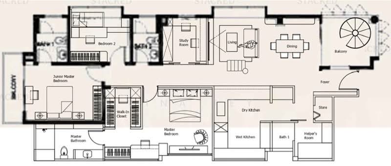 Sunny Parc, 128 Lorong K Telok Kurau, 4 Bedrooms, 2,411 sqft, Apartment For Sale, by Vina Tey, 500178977 - PropertyGuru.com.sg