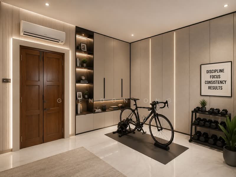 2 Storey Inter-Terrace in Seletar Hills Estate, , 4 Bedrooms, 2,600 sqft, Terraced House For Sale, by Glendon Ong, 500180820 - Guest Room on Level 1 converted to Gym - PropertyGuru.com.sg