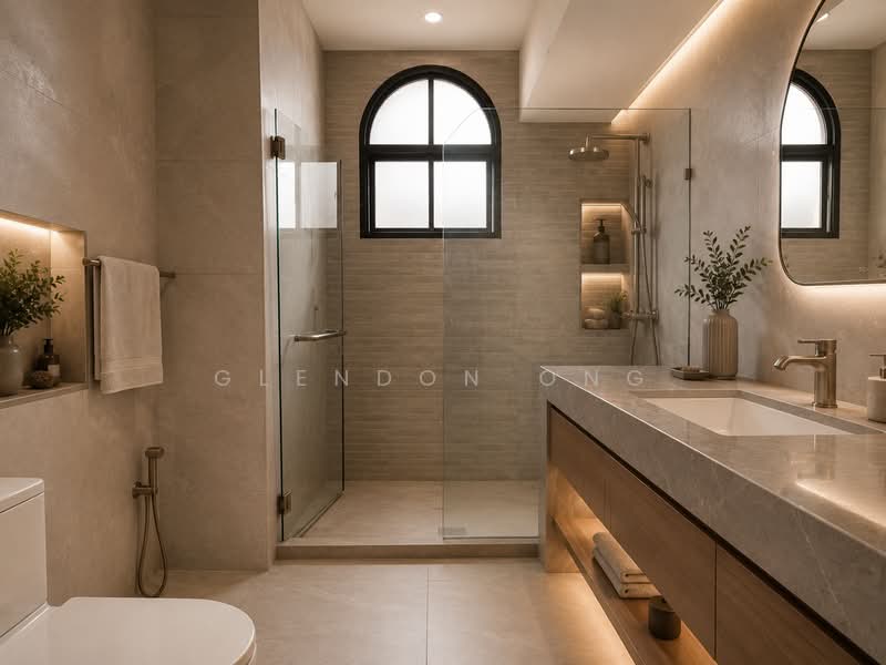 2 Storey Inter-Terrace in Seletar Hills Estate, , 4 Bedrooms, 2,600 sqft, Terraced House For Sale, by Glendon Ong, 500180820 - Master Bathroom - PropertyGuru.com.sg
