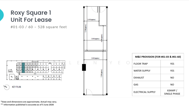 Roxy Square Shopping Centre, 50 East Coast Road, 248 sqft, Other Retail For Rent, by Aileen Yeo, 500180832 - CommercialGuru.com.sg