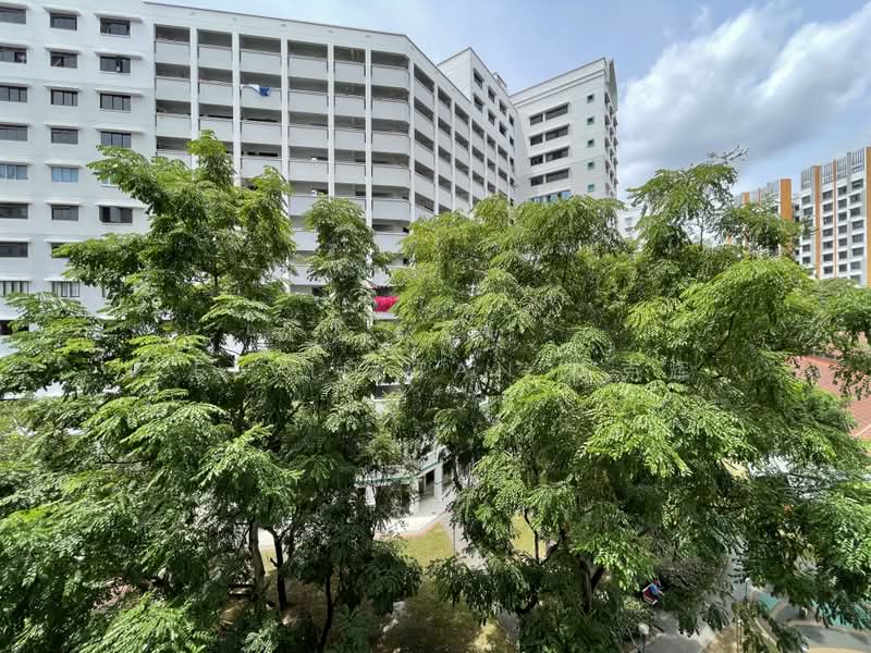 571 Hougang Street 51, 571 Hougang Street 51, 3 Bedrooms, 1,065 sqft, HDB Flat For Sale, by Kelvin Tan 陈克辉, 500181184 - Greenery View from Main Door - PropertyGuru.com.sg