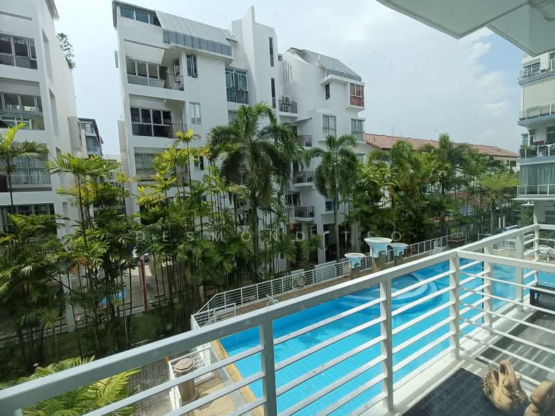 Aspen Loft, 170 Joo Chiat Terrace, 3 Bedrooms, 1,313 sqft, Condominium For Sale, by DESMOND TEO, 500181299 - Living hall pool view - PropertyGuru.com.sg