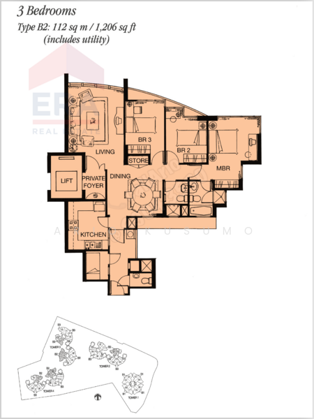 Palm Gardens, 2D Hong San Walk, 3 Bedrooms, 1,206 sqft, Condominium For Sale, by Ario Kusumo, 500181329 - PropertyGuru.com.sg
