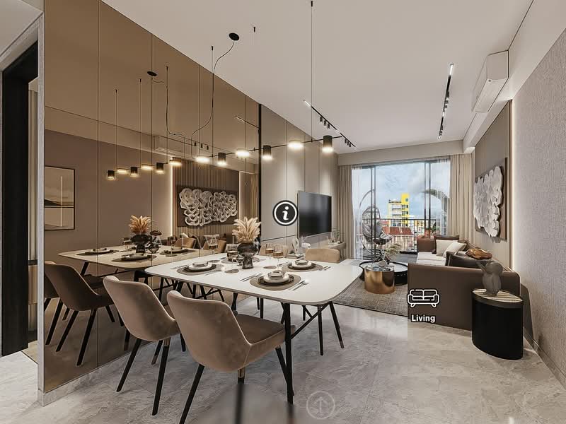 Gems Ville, 8 Lorong 13 Geylang, 3 Bedrooms, 1,130 sqft, Condominium For Sale, by Alvin Kwan, 500182843 - Dining Room - PropertyGuru.com.sg