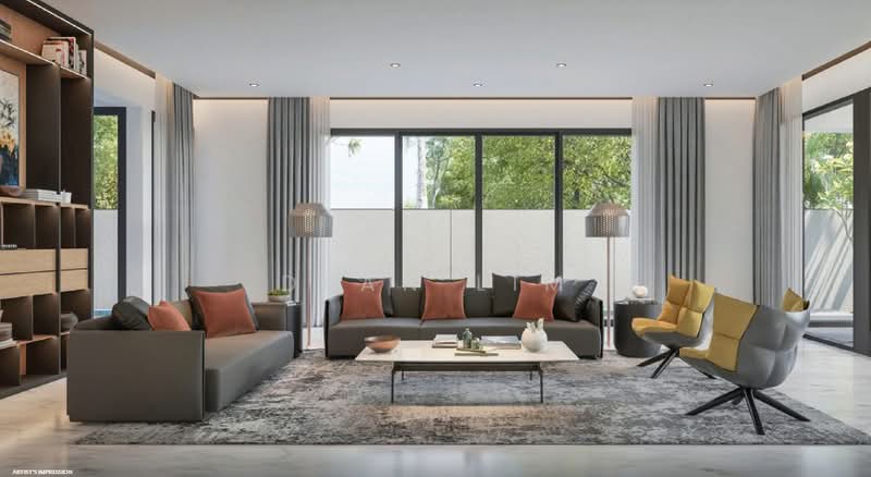 ⭐⭐LANDED7772@ Brand New 2 Storey Detached with Basement and Attic + Pool + Home Lift at Mount Sinai, , 6 Bedrooms, 12,240 sqft, Detached House For Sale, by Dean Lim, 500182985 - Living Room - PropertyGuru.com.sg