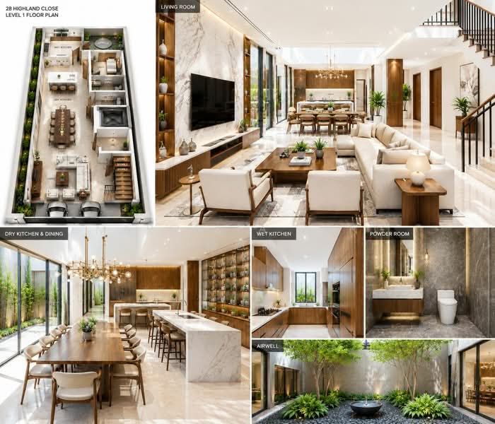 BRAND NEW CORNER TERRACE 28 Highland Close - Less Than 1km to Kovan MRT, , 7 Bedrooms, 5,274 sqft, Corner Terrace For Sale, by Marcella Yong 杨惠晴, 500183677 - Living Room - PropertyGuru.com.sg