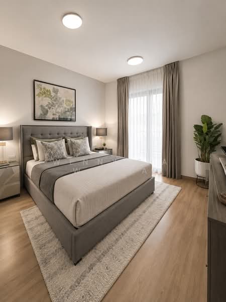 The Shelford, 1 Shelford Road, 3 Bedrooms, 1,787 sqft, Condominium For Rent, by Wenny Sia Wijaya, 500183753 - Master bedroom with AI furniture staging - PropertyGuru.com.sg