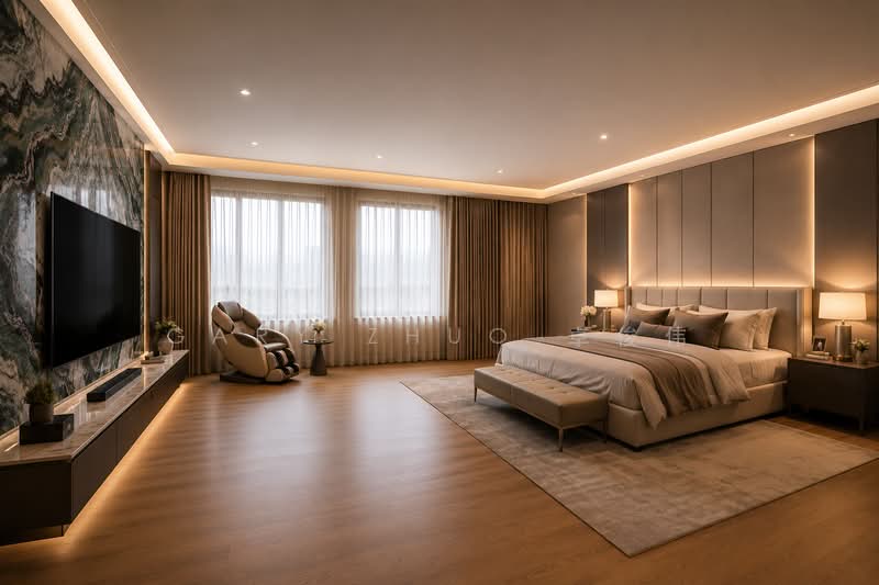 Brand New Semi D at Fernhill, District 10, 5 Ensuite Bedrooms & 3 Family/ Entertainment Area, , 5 Bedrooms, 9,500 sqft, Semi-Detached House For Sale, by Gary Zhuo 卓俊伟, 500184318 - Master Bedroom - PropertyGuru.com.sg