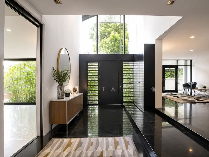 ⭐️RARE DUAL FRONTAGE MODERN 2-STY DETACHED @ GCBA RAFFLES PARK⭐️1 KM OF RGPS⭐️VERY WIDE FRONTAGE⭐️, Oriole Crescent Ash Cassia Sunset Pine Linden Vanda Eng Neo Greenmead Greenview Greenpark Hillcrest Watten Shelford Senandong Swiss Club Binjai Kampong Chantek Chee Hoon Camden Kheam Hock Trevose Camborne Narooma Dalkeith Harlyn Berrima Merryn Tudor, 7 Bedrooms, 8,200 sqft, Detached House For Sale, by Damian Tan 陈係赈, 500184344 - Entrance - PropertyGuru.com.sg