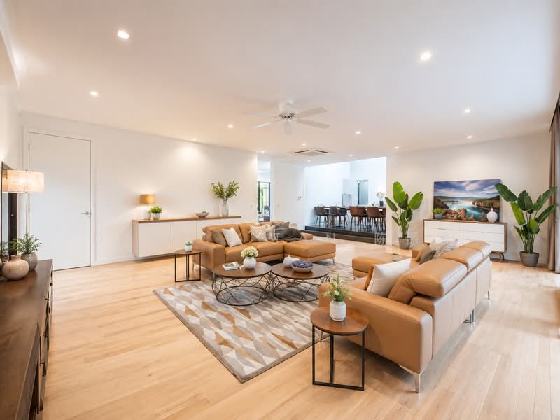 ⭐️RARE DUAL FRONTAGE MODERN 2-STY DETACHED @ GCBA RAFFLES PARK⭐️1 KM OF RGPS⭐️VERY WIDE FRONTAGE⭐️, Oriole Crescent Ash Cassia Sunset Pine Linden Vanda Eng Neo Greenmead Greenview Greenpark Hillcrest Watten Shelford Senandong Swiss Club Binjai Kampong Chantek Chee Hoon Camden Kheam Hock Trevose Camborne Narooma Dalkeith Harlyn Berrima Merryn Tudor, 7 Bedrooms, 8,200 sqft, Detached House For Sale, by Damian Tan 陈係赈, 500184344 - Living Room - PropertyGuru.com.sg