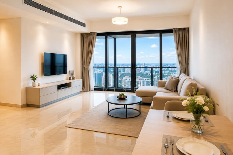 DUO Residences, 1 Fraser Street, 3 Bedrooms, 1,722 sqft, Apartment For Rent, by Geraldine Teh, 500184677 - Living Room - PropertyGuru.com.sg