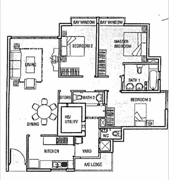Rio Vista, 10 Upper Serangoon View, 3 Bedrooms, 1,249 sqft, Condominium For Rent, by Dexter Lim, 500185089 - PropertyGuru.com.sg