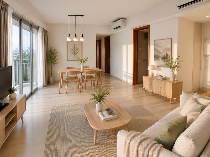 The Scala @ Lorong Chuan, 136 Serangoon Avenue 3, 2 Bedrooms, 904 sqft, Condominium For Rent, by Charlene Chai, 500185171 - Living Room - PropertyGuru.com.sg