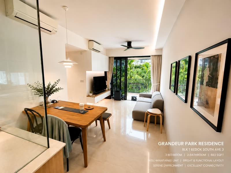 Grandeur Park Residences, 1 Bedok South Avenue 3, 3 Bedrooms, 883 sqft, Condominium For Sale, by Charles Goy, 500185451 - Living Room - PropertyGuru.com.sg