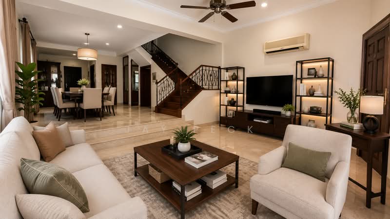 ❤️Usable porch space! ❤️ 1km to Rosyth Primary, , 5 Bedrooms, 3,700 sqft, Corner Terrace For Sale, by JAY PECK, 500185528 - Living Room - PropertyGuru.com.sg