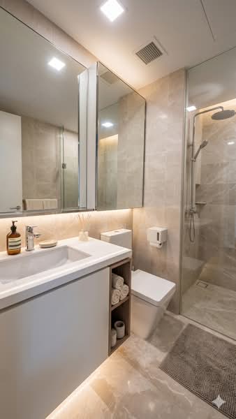 Kingsford Hillview Peak, 105 Hillview Rise, 1 Bedroom, 517 sqft, Condominium For Sale, by Vivian Wang, 500185654 - Bathroom - PropertyGuru.com.sg